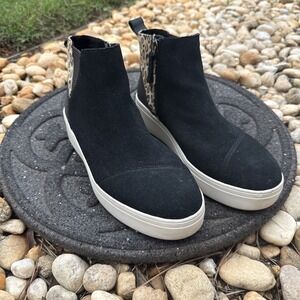 TOMS‎ | Black Leopard Jamie Suede Sneaker  Women's Size 8